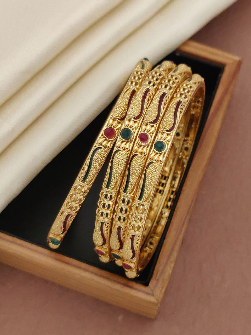 Designer Micro Gold Plating Bangles Catalog
